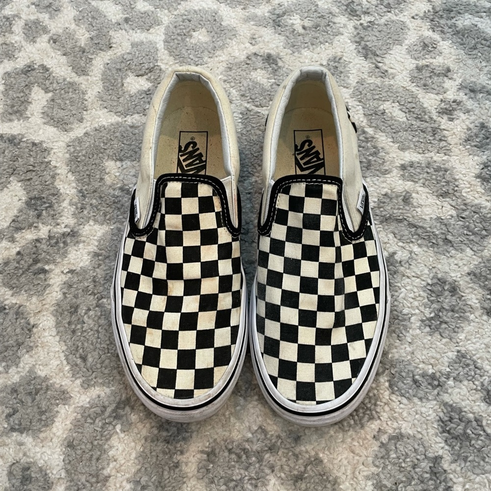 Super cute checkered slip-on Vans